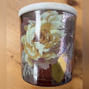 Anthropologie Floral Candle Holder - Yellow and Gold
